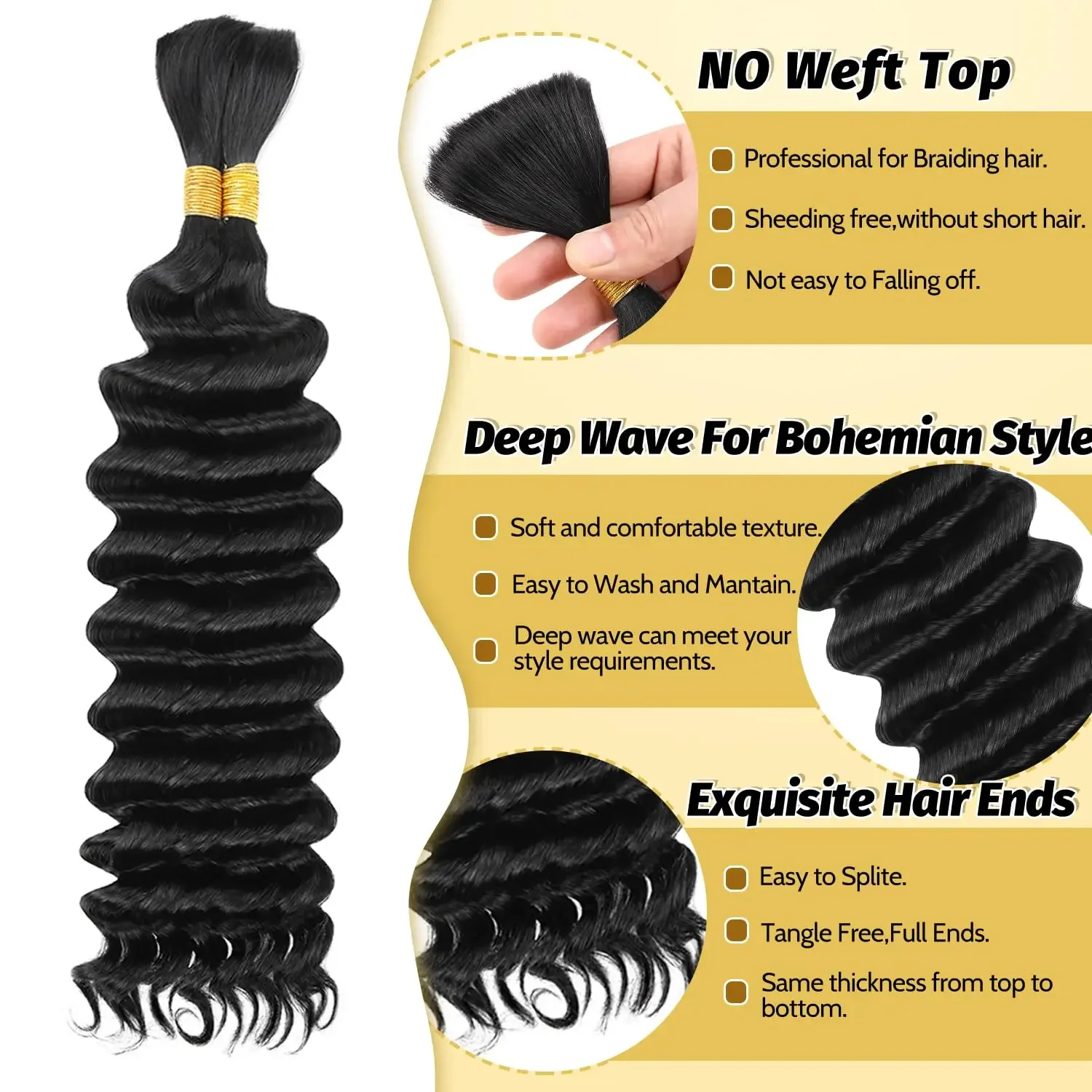 Human Braiding Hair Deep Wave Bulk Human Hair for Braiding 100% Unprocessed Curly Micro Hair Extensions_voghion.com