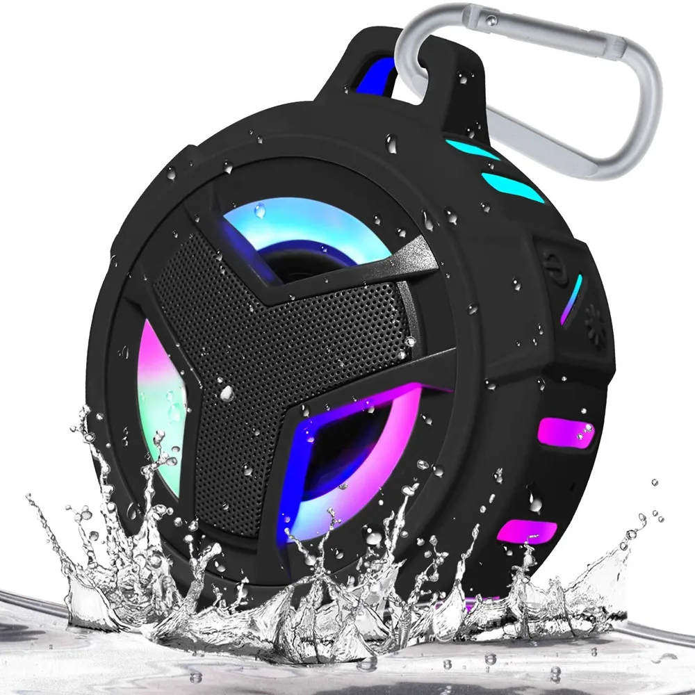 Mini Portable IPX7 Waterproof LED Shower Speaker Deep Bass Outdoor Wireless TWS Speaker