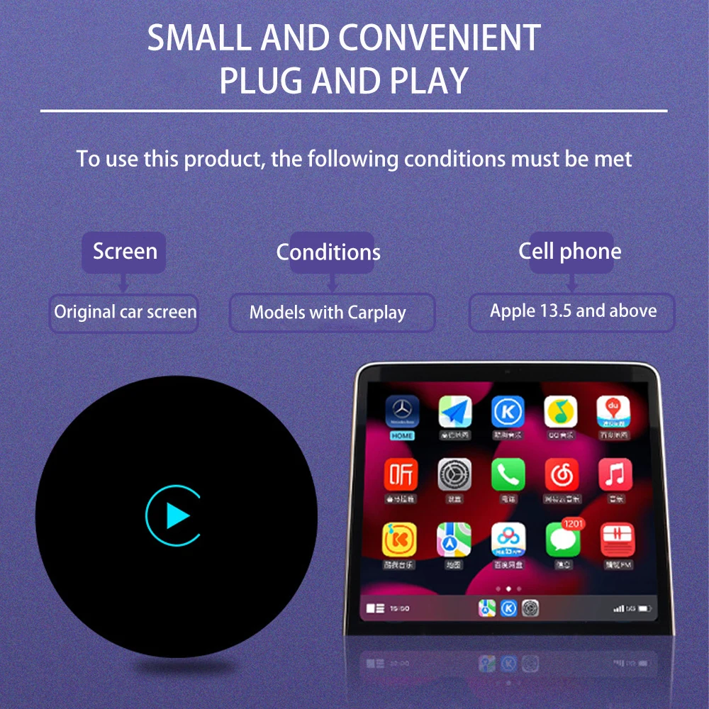 Wireless Intelligent Carplay Adapter Box USB Dongle for Cars Carplay AI Wired to Wireless Mount for Cars - view 5