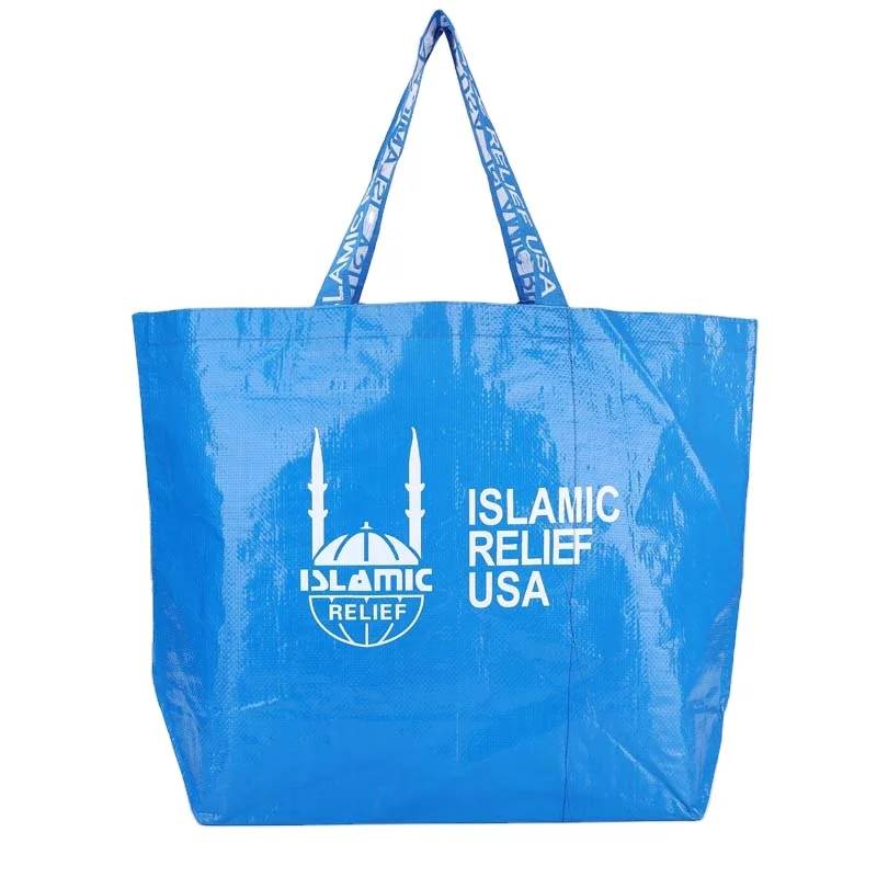 Custom Logo Full Color Printing Design Reusable Boate Shape Laminated Woven PP Shopping Tote Bag