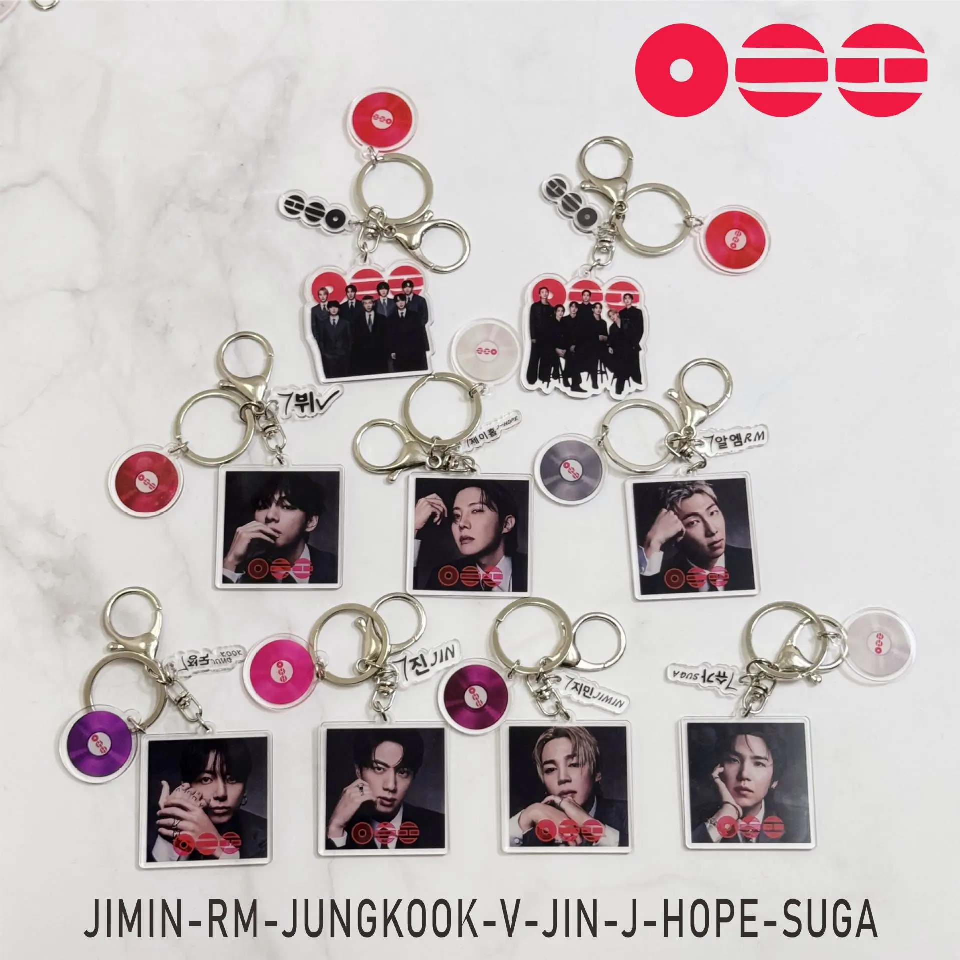 BTS  109 コラボ　キーホルダー　V ジョングク  ジン　SUGA RM 3Pcs/set Jungkook V JIn World Tour ARIARNG Digital Photo Keychain