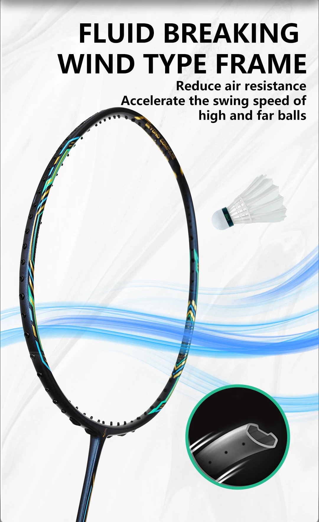 Model D200 Badminton Racket New Arrival Carbon Fiber Professional Model Light 4U Weight Soft Hardness Full PU Grip supplier