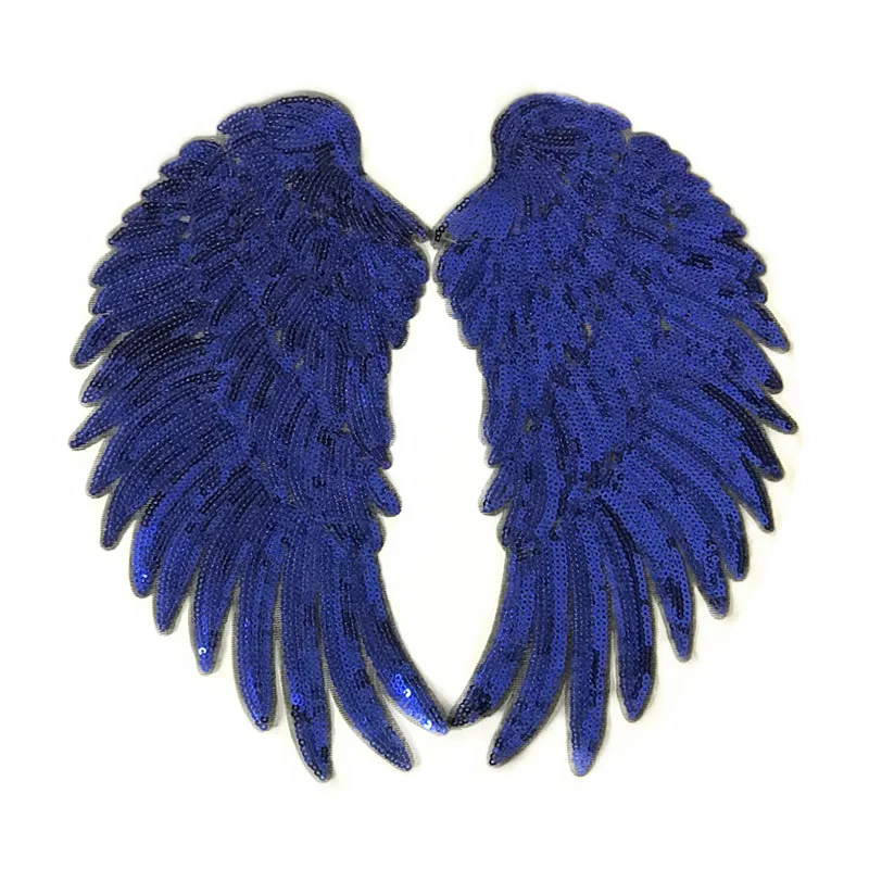 eco-friend large custom angel wings patches sequin patches for