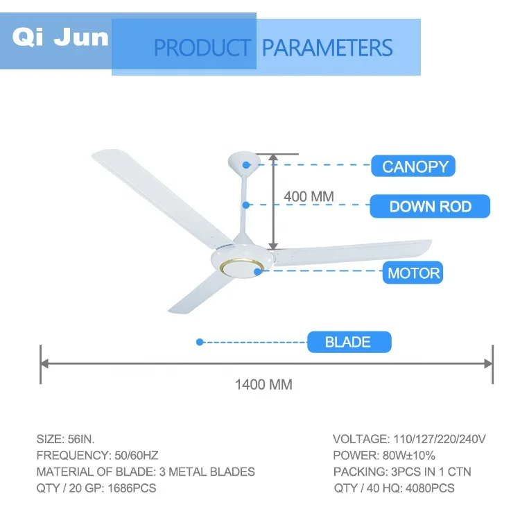 China KDK Quality Ceiling Fan With CB Approval to Iraq Oman Dubai Saudi Arabia Malaysia