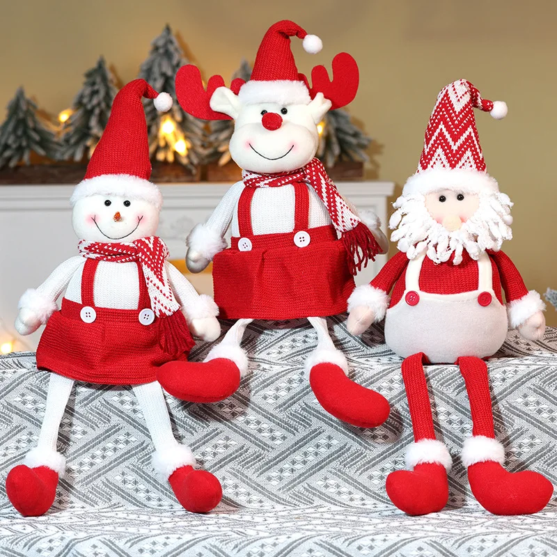 Christmas store Decoration Snowman Reindeer Santa Plush Toys