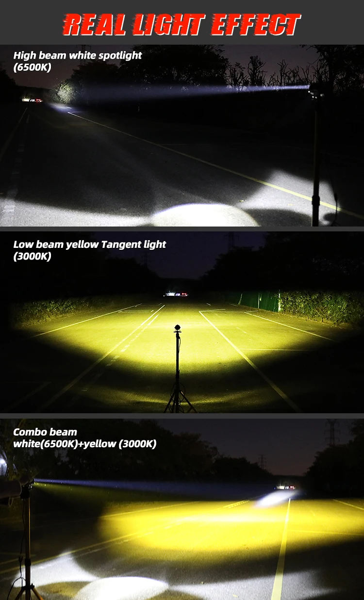 3'' 40W Offroad 4x4 White Yellow External Motorcycle Spotlight, Led Mini Driving Light Dual Color Led Auxiliary Fog Light Yellow