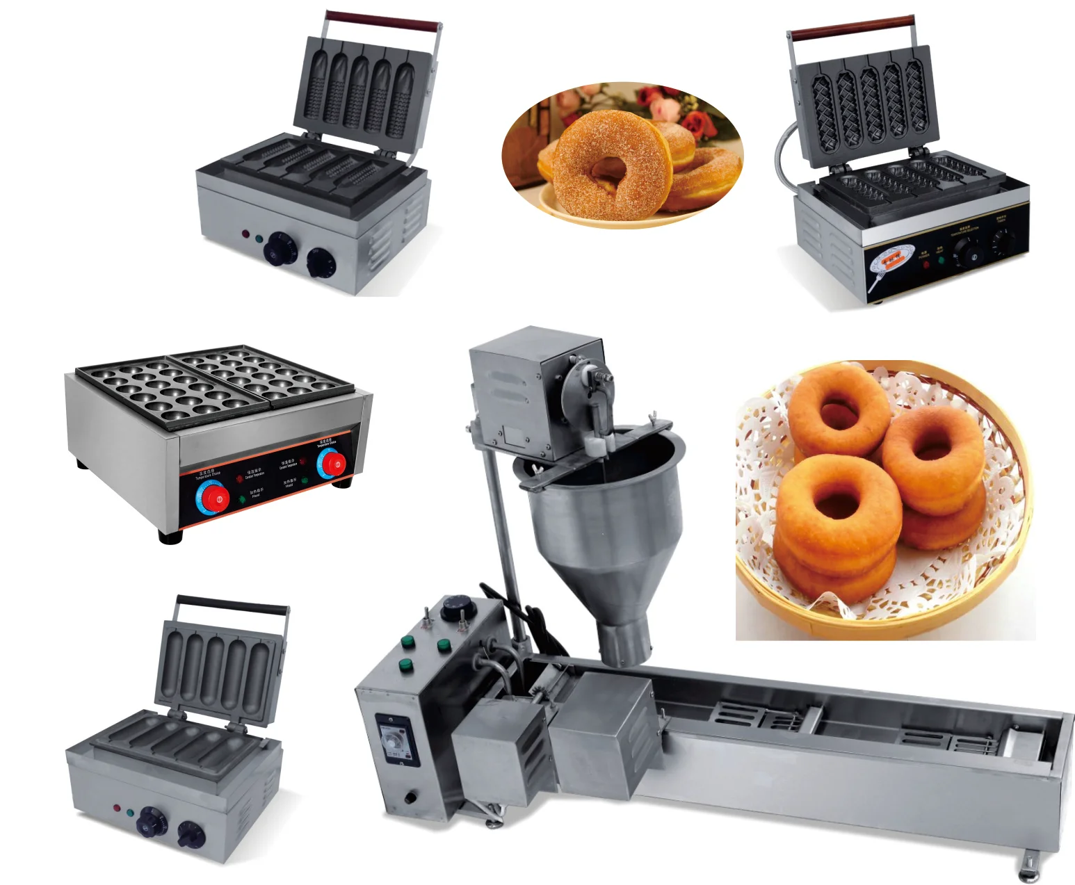 Snack Bakery Equipment Commercial flower Shape Waffle Maker Machine electric donut Five grid plum blossom waffle oven supplier