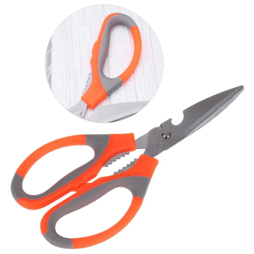 1pc Stainless Steel Home Kitchen Scissors, Heavy Duty Bone & Meat Cutter,  Multi-purpose Effortless Daily Scissors