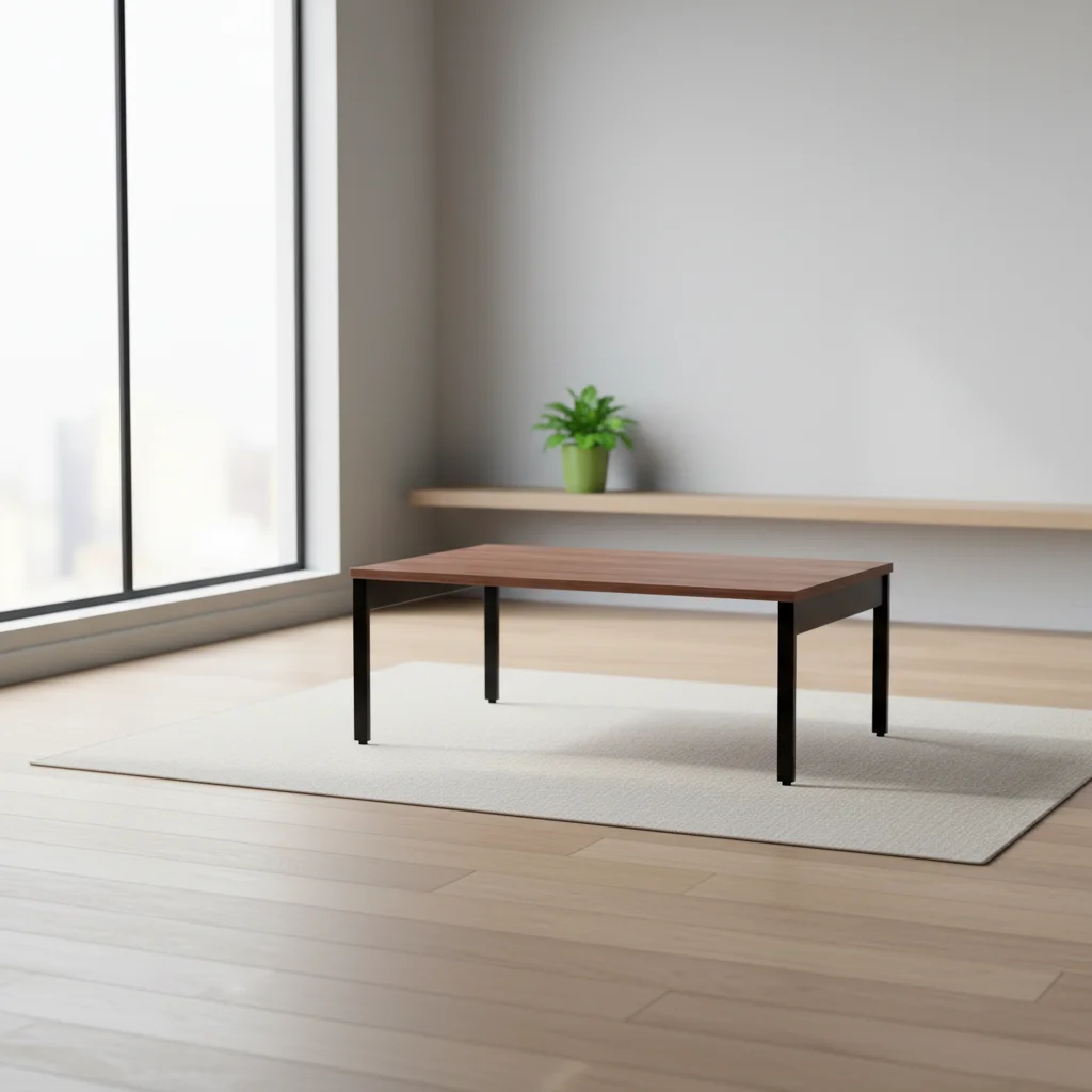 Long Foldable Coffee Table Wood Leg Modern Design Living Room Decor Accent Piece Durable Side Tables Office Furniture 5