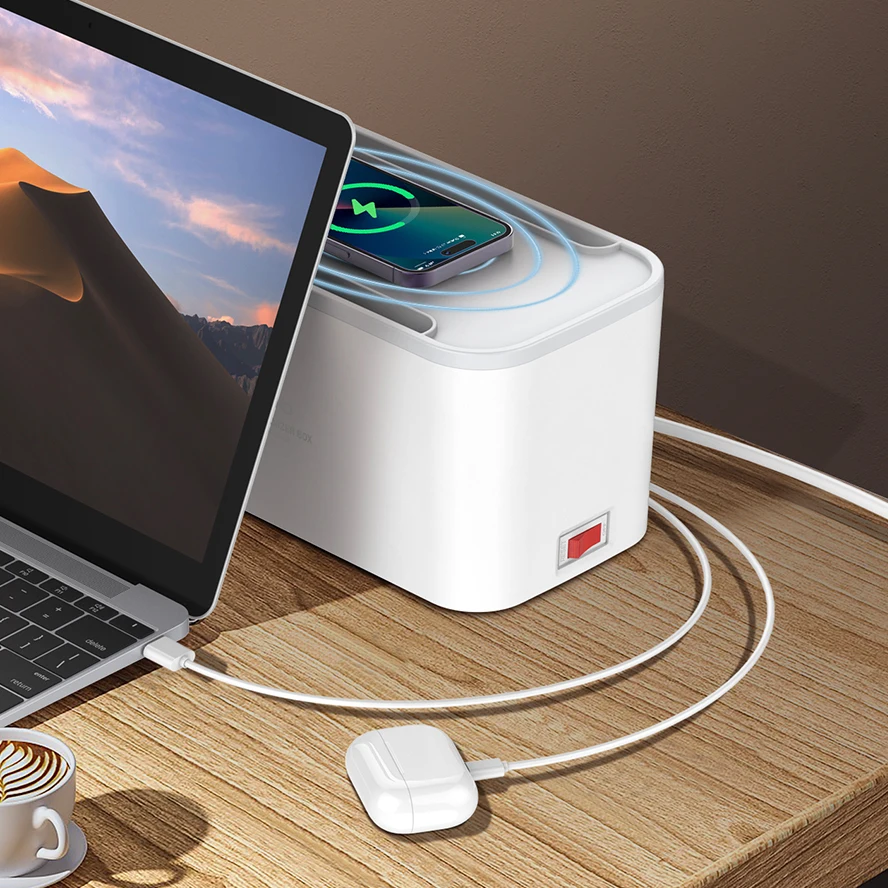 LDNIO SN5311W Management Power Strip Box 5 Port 3 USB  Wireless Charger POWER SOCKET