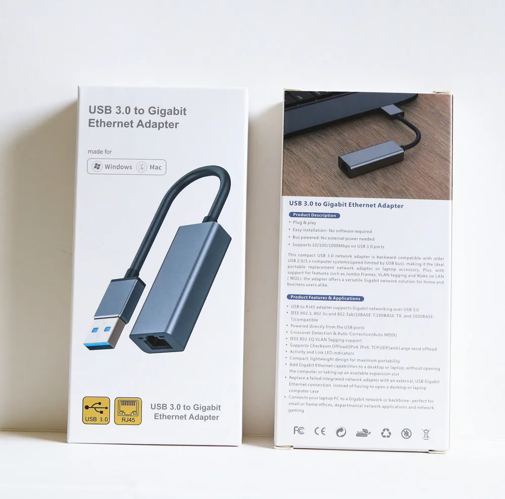 USB порт Gigabit Ethernet адаптер USB 3,0 для RJ45 Lan 1000 Мбит/с внешний для Windows 10 Mac портативных ПК