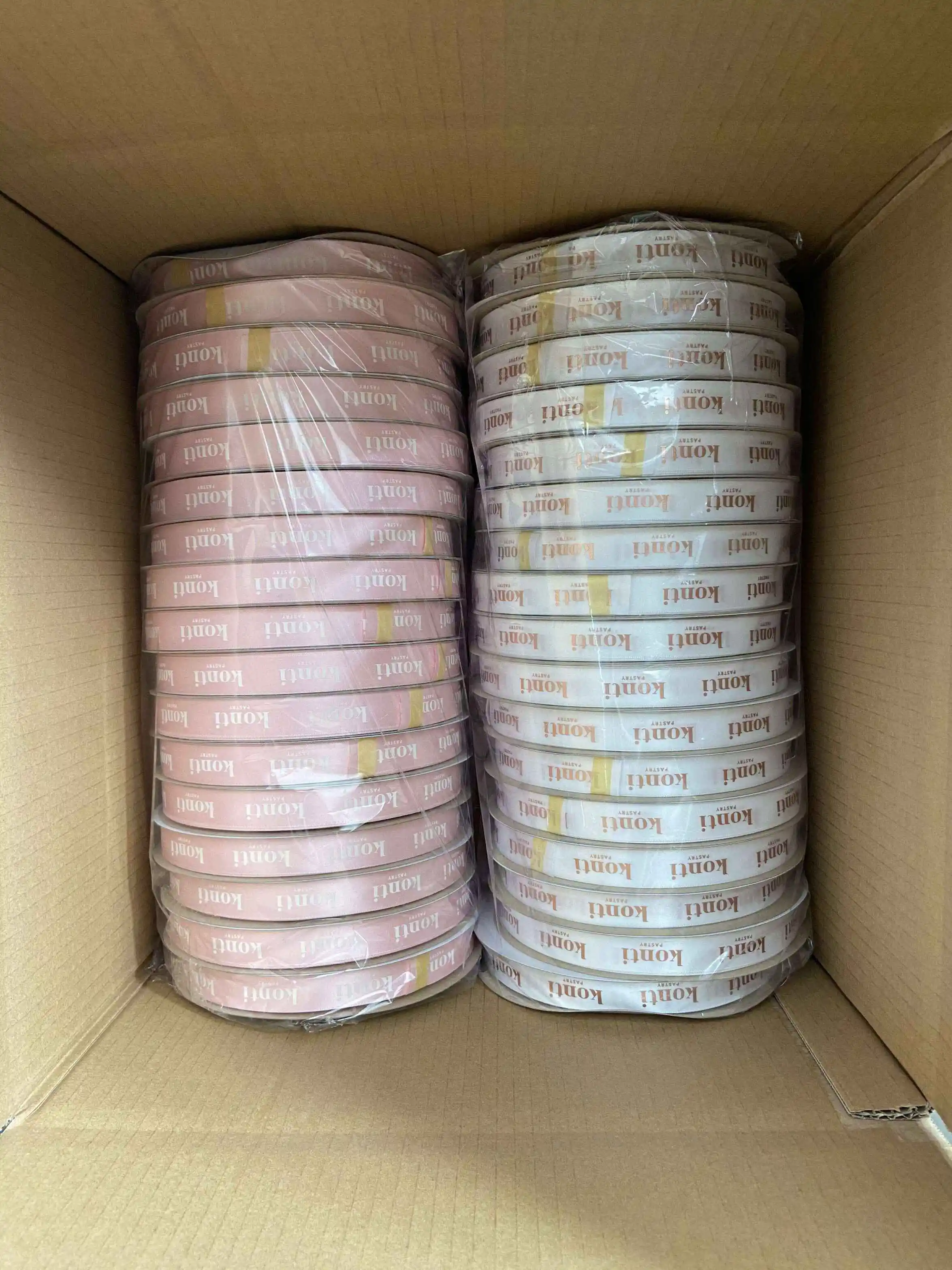 Custom Brand Name Black White Ink Printed Ribbons Black Printing Edge