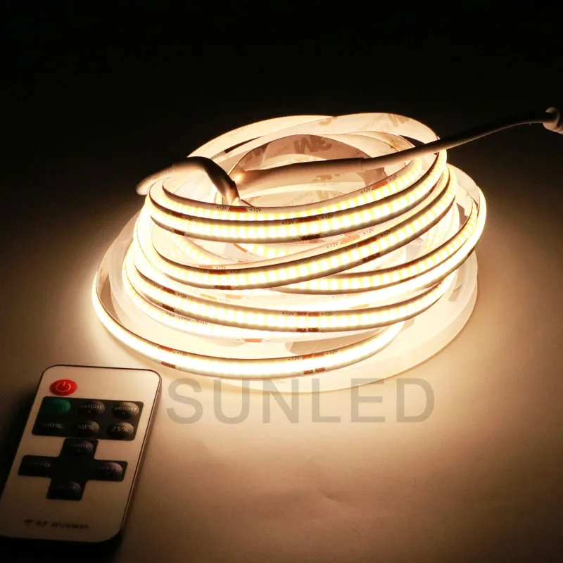 Sunled Factory LED Strip IP20 COB Strip Set Dc12v 300leds w Ww Cw LED COB Strip