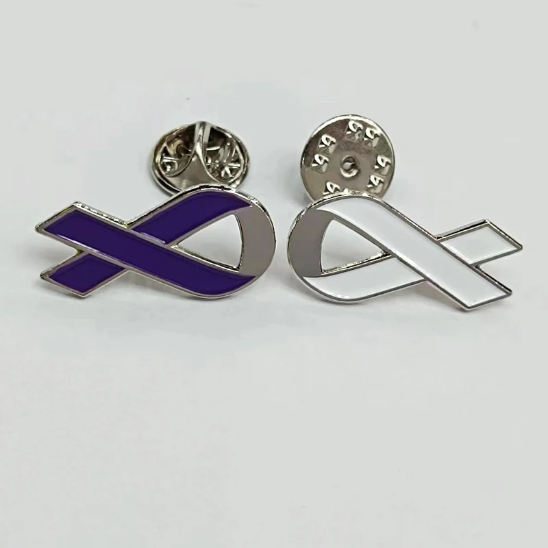 Персонализированная индивидуальная булавка для рака молочной железы лента эпилепсии толстой кишки розовая фиолетовая зеленая желтая повышения осведомленности об аутизме на лацкан