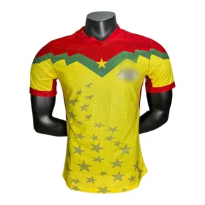 2526 Burkina Faso Away Player Version Soccer Uniform Men's Design Color Blocking Crew Neck Quick-Dry Breathable Football T-Shirt