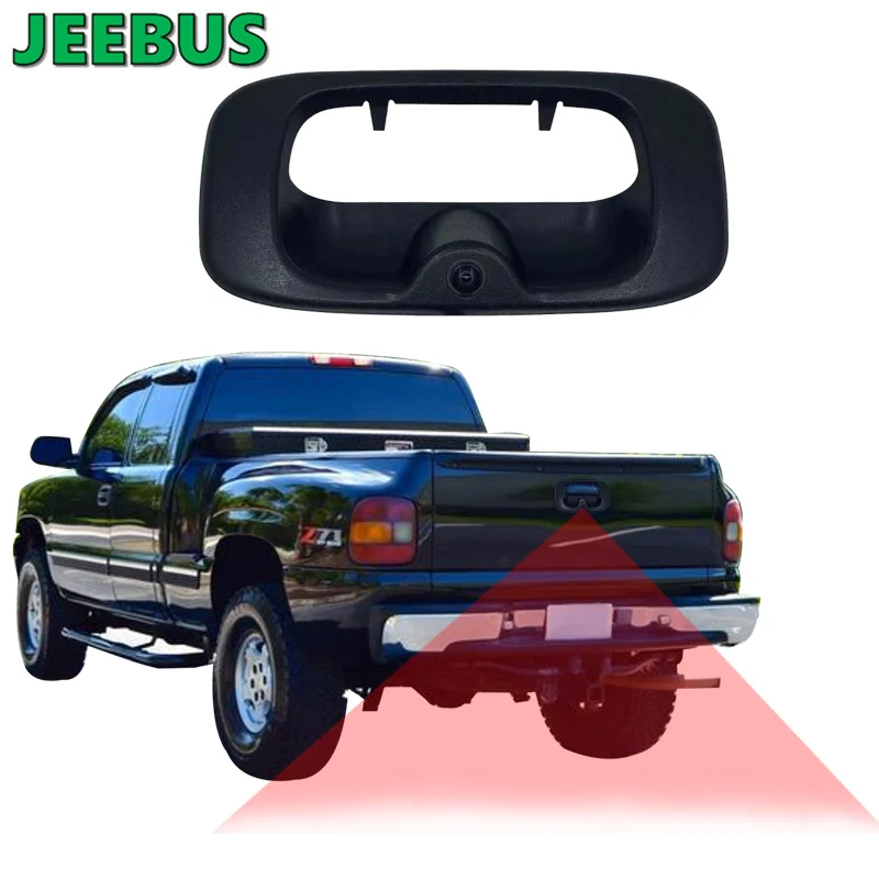 HD Nig ht Vision Waterproof Reverse Rearview Tailgate Handle Camera with Guideline use for Silverado Sierra