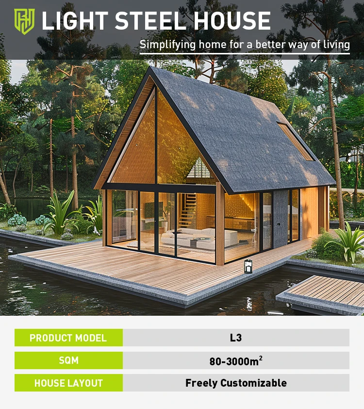 Prefab Light Hight Quality Prefab Light Steel House Light Steel Structure Villa ...