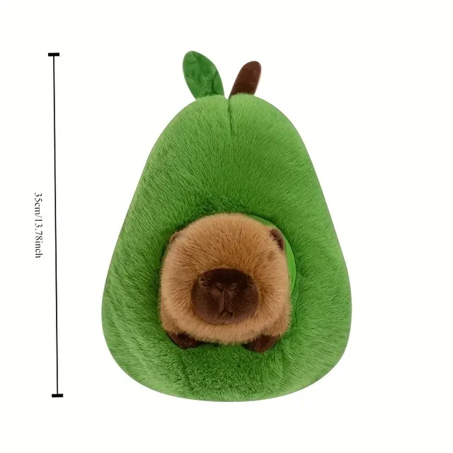 Wholesale Creative Fruit Avocado and Capybara Plush Stuffed Animal Detachable Soft Doll with PP Cotton Filling Gift in OPP Bag