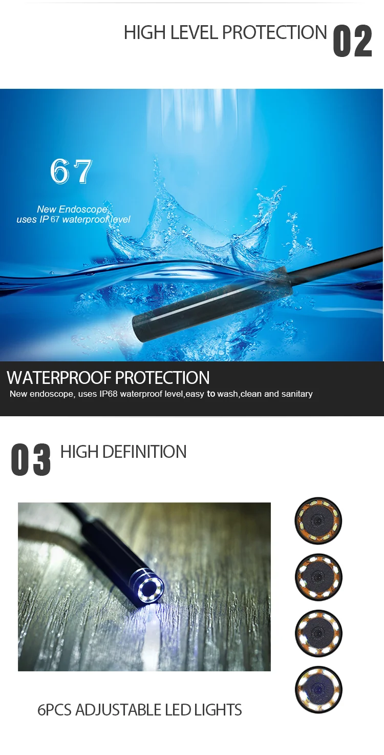 Model Y102 7mm 480p 3.5m Hd Industrial Borescope Industrial Endoscope