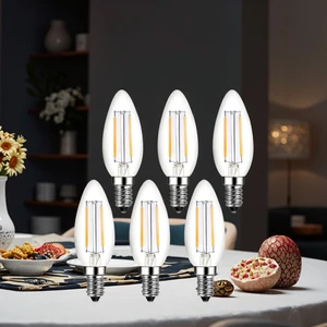 Vertak 6W 4000K Vintage LED Filament Bulb C35 E14 Industrial Decorate Glass ROHS EMC SAA Certified Retro Style LED Filament