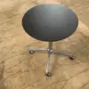 Round, height-adjustable coffee table, black, 50cm
