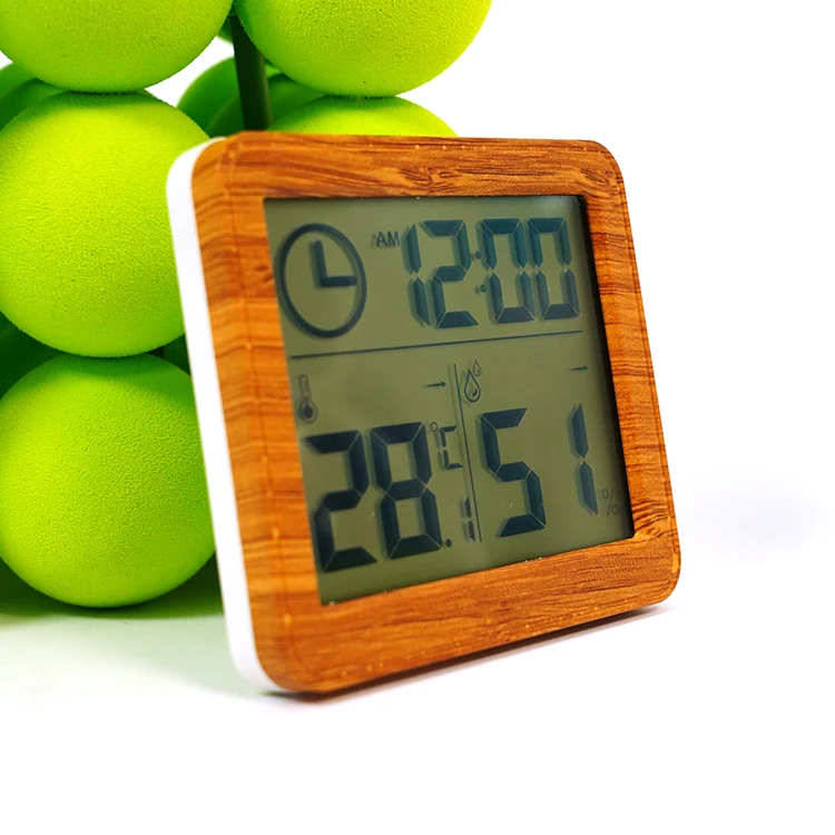 Quadrate Portable Small Desk Clock Thermometer Large Lcd Display Thermometer Small Thermometer for Home Greenhouse With Magnet