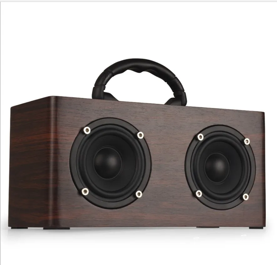 super bass portable retro vintage wooden hifi bluetooth woffer