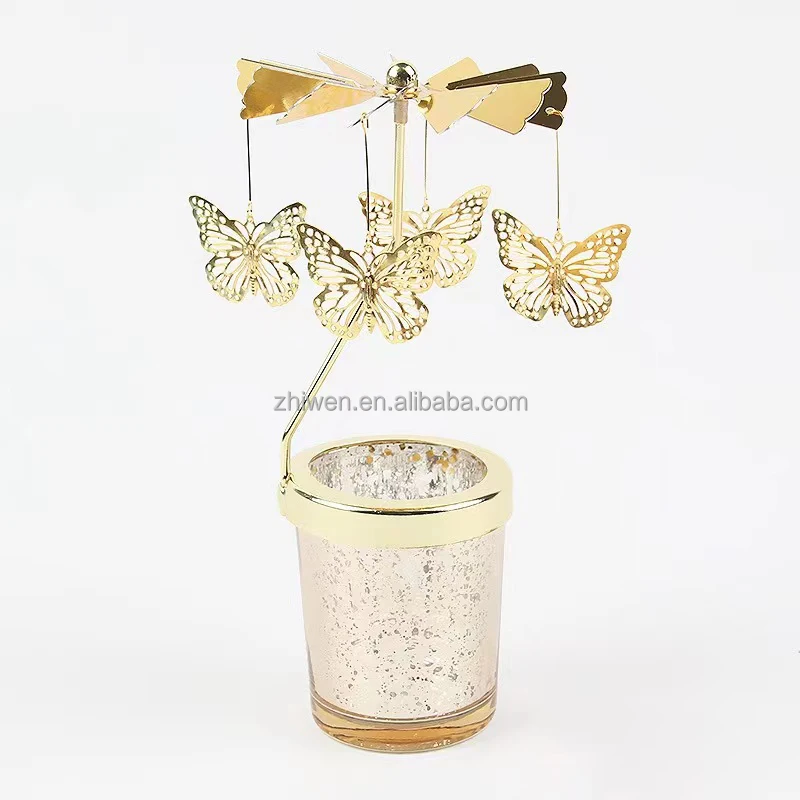 2024 Wholesale Christmas Candle Holder Carousel Soy Wax Rotating Candle