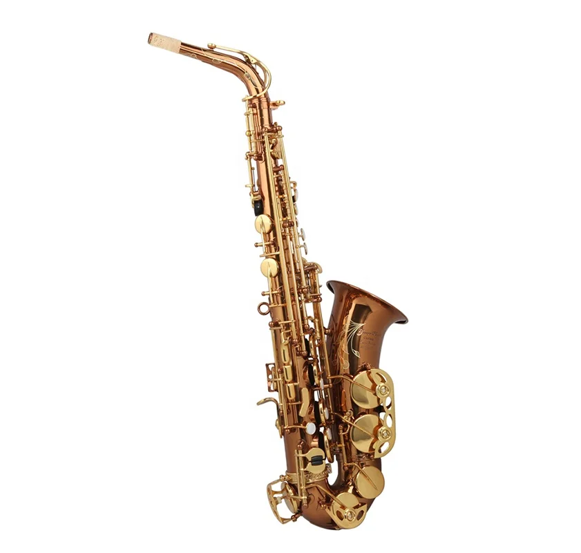 High Quality Brass Instrument Cheap Coffee Alto Saxophone JYAS102DCFGL