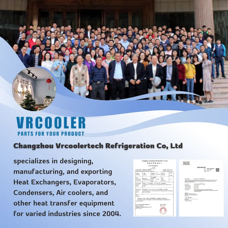 OEM Brand Copper Water to air Tube Evaporator Finned air Condenser for Refrigeration Parts Heating and Cooling