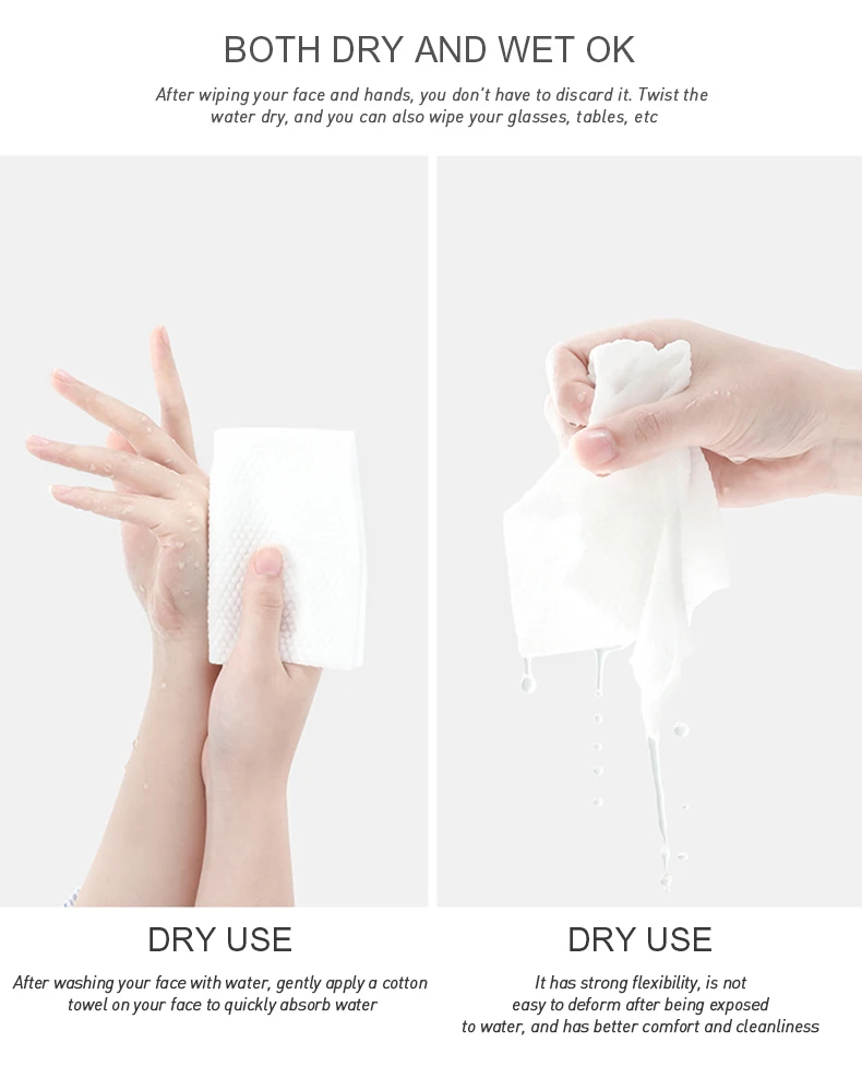 Индивидуальная биоразлагаемая одноразовая впитывающая дорожная кухонная детская мочалка, белые хлопковые полотенца для лица в рулоне
