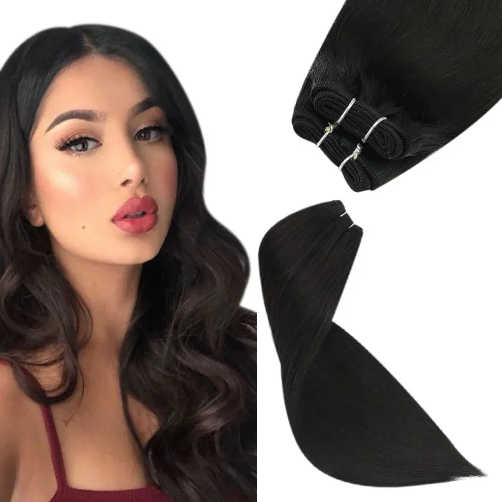 LaaVoo Virgin Weft Human Hair Extension 100% Real Human Hair 12 Months High Quality Sew in Bundles_voghion.com