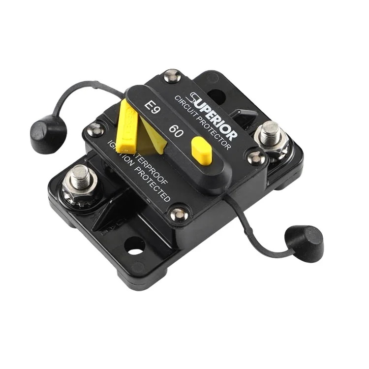 E99 60A Hi-Amp Manual Reset Bimetal Waterproof IP67 Car Dc Circuit Breakers