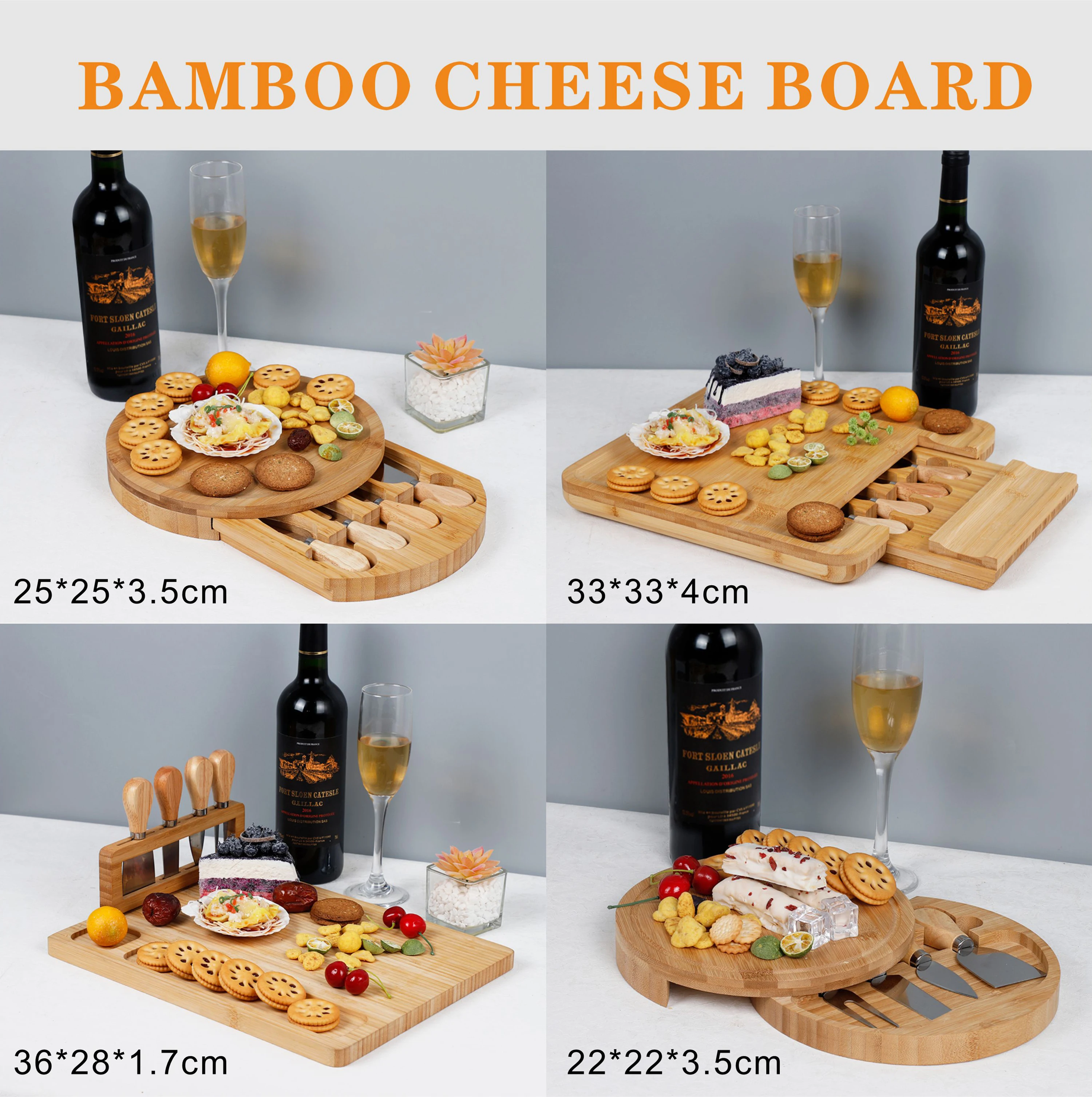 Bamboo Cheese Board and Knife Set: Charcuterie Board Cheese –  GreenLivingLife