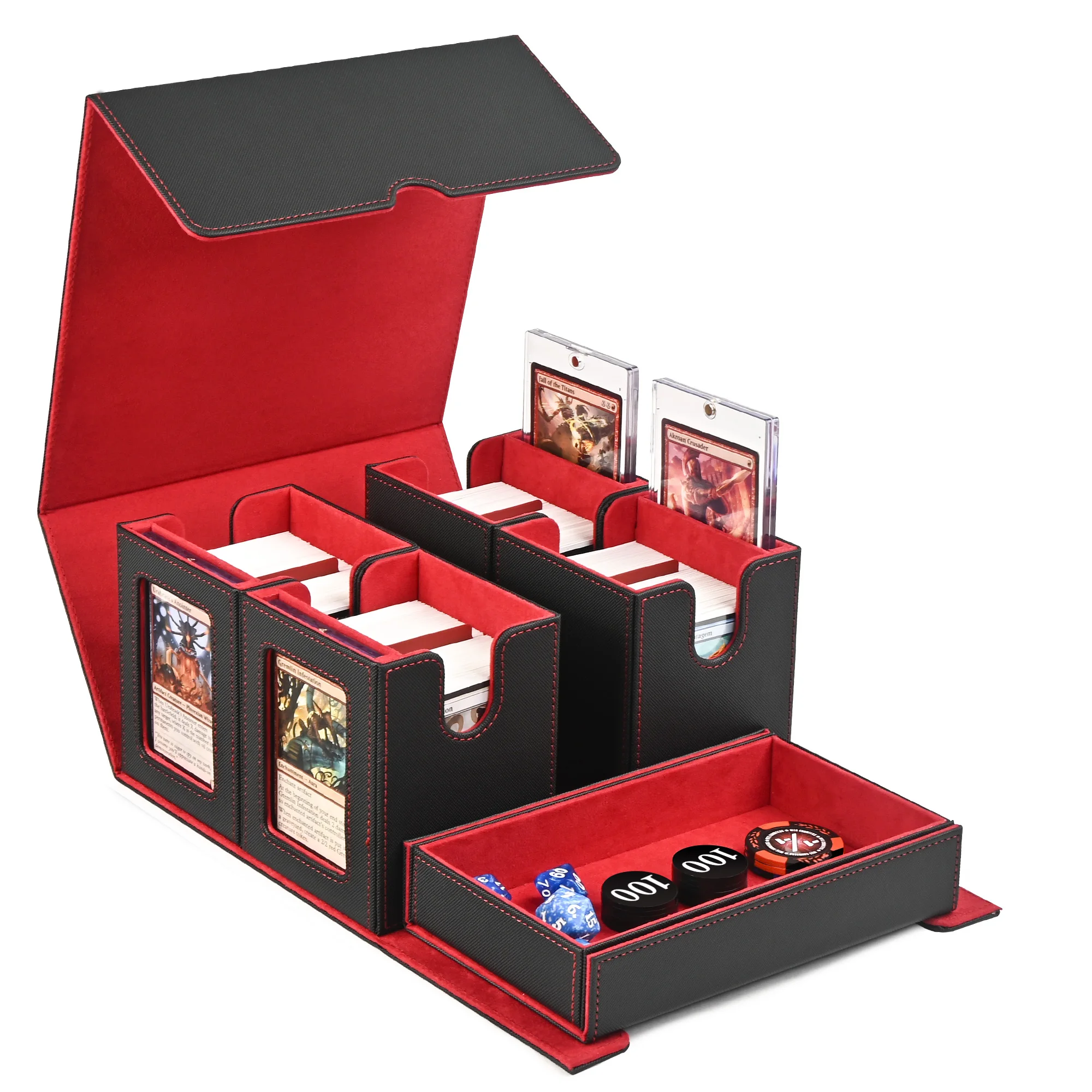 Juzi Red/White Includes 4 Deck Box and a Dice Box with Removable