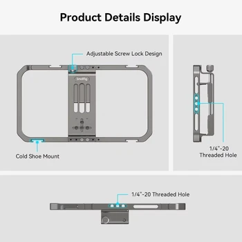 For SmallRig Universal Mobile Phone Cage Smartphone Video Rig Filmmaking Vlogging Case 2791b detail image