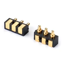 2A spring loaded pogo pin connector 2.00 mm pitch 3 position pins single row modular contact strip grid smd