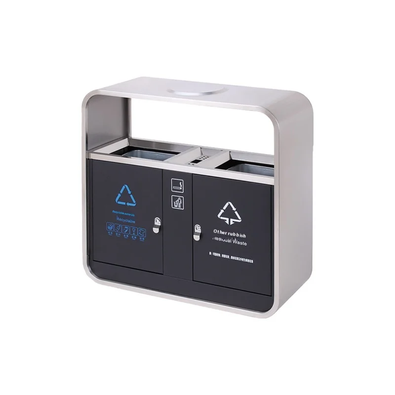 Manufacturer Direct Supply Municipal Public Street Sanitation Trash Can Four-Section Large Capacity Inner Outer Double Bin