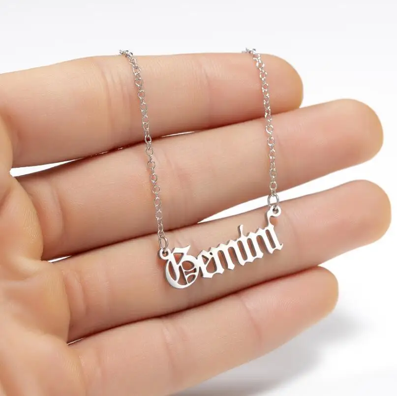 Custom Name Stainless Steel Cursive Letter Princess Angel Babygirl Gold Silver Tone Necklaces for Girls Gift