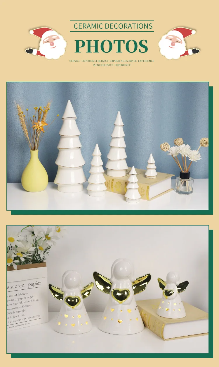 luxury Porcelain Winter White Porcelain Lighthouse Snowy Village House Ornaments factory