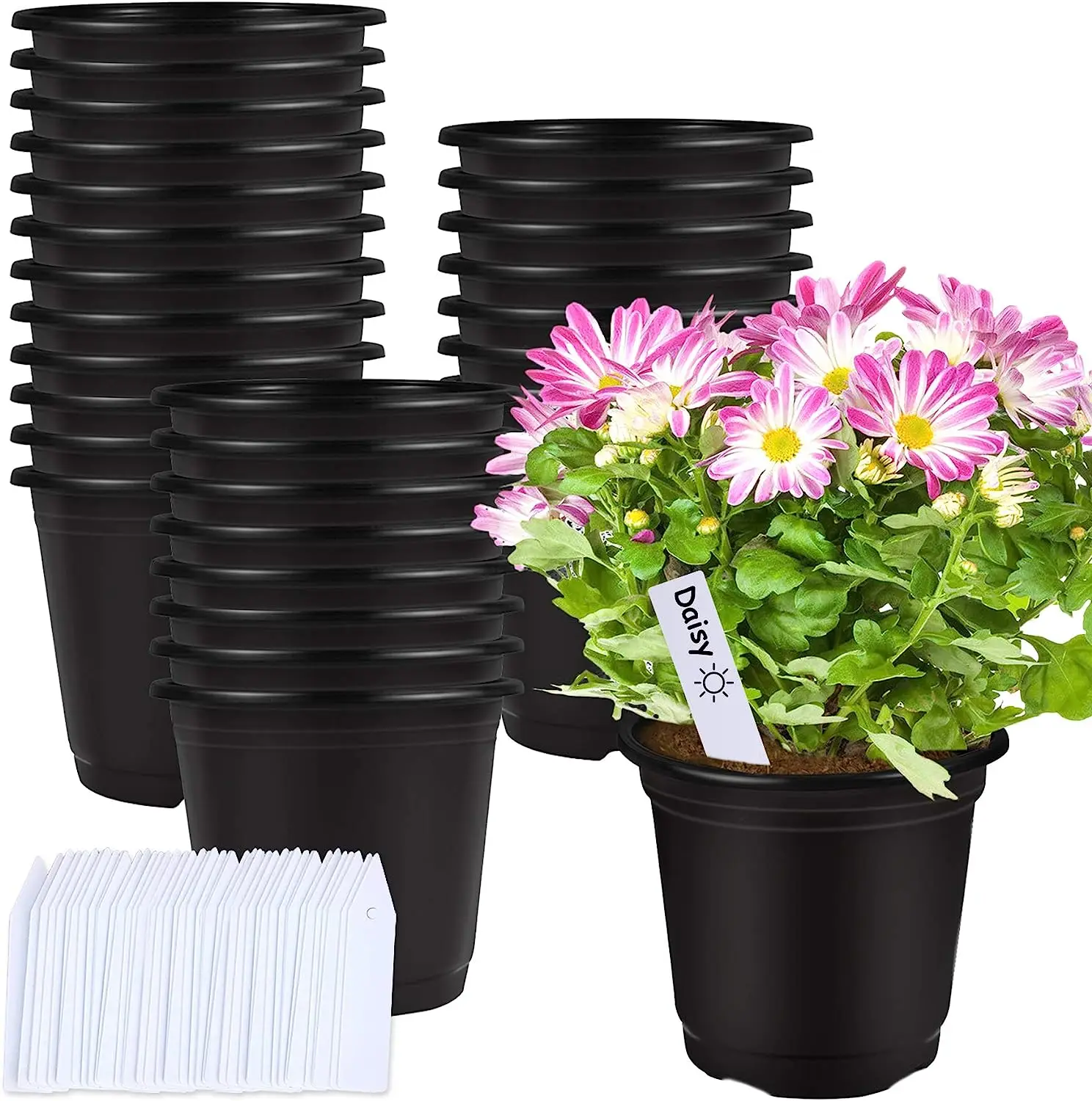 Flexible Plant Nursery Pots 6 Inch Thickened Soft Plastic Seedling Pots  Seed Starting Pot Flower Plant Container