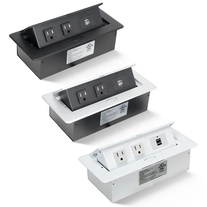 Table Touch Ac Power Outlets Flush Mount Desk Pop up Us Power Socket Outlet with Usb a