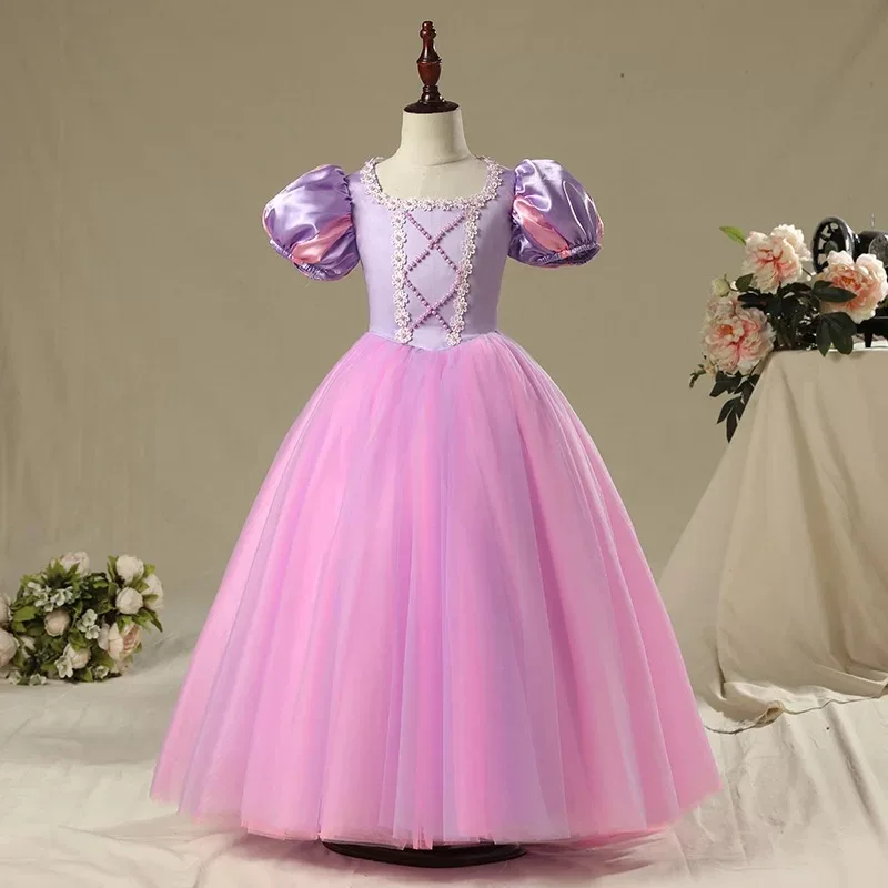 Vestido de fiesta para niña, disfraz de Cosplay largo, vestido de actuación  de Princesa Sofía, precio barato