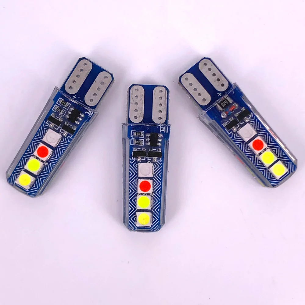Customization T10 3030 RGB W5W LED Bulb 8SMD 194 168 Car  Flash Strobe Lamp Reading Wedge Light Clearance Lights