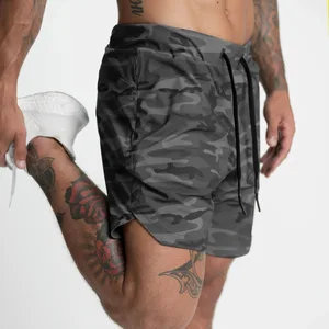 Men Gym Shorts Camouflage Shorts With Phone Pocket Quick Dry Fitness Workout Sportswear Running Men's Shorts