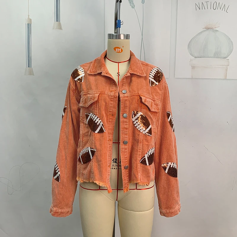 Giacca shacket in velluto a coste con ricami paillettes_voghion.com