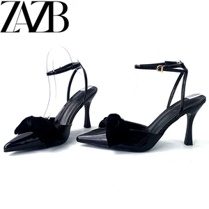 Dress Ladies Formal Pointed Head Women High Heel Shoes Wedding Bridal Designer Famous Brands Bow Office Stiletto Heels Sandal