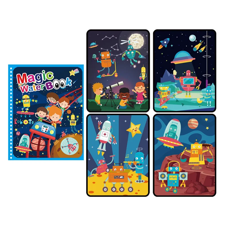 Colourful Magic Water Drawing Book Writing Doodle Book with Magic Pen