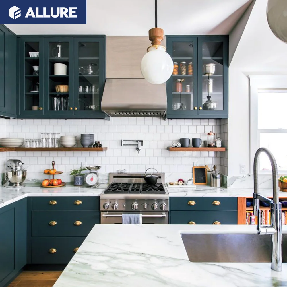 Allure China Melamine Plywood Wooden Models Bahrain Kit Russian Style Kitchen Cabinet Flooring Furniture