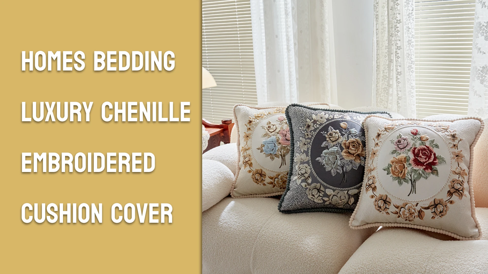 Homes Luxury Jacquard Chenille Cushion Covers With Chenille Fabric ...